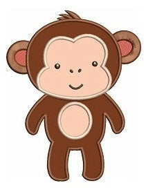 Instant Download Monkey African Animal Machine Embroidery Applique Design