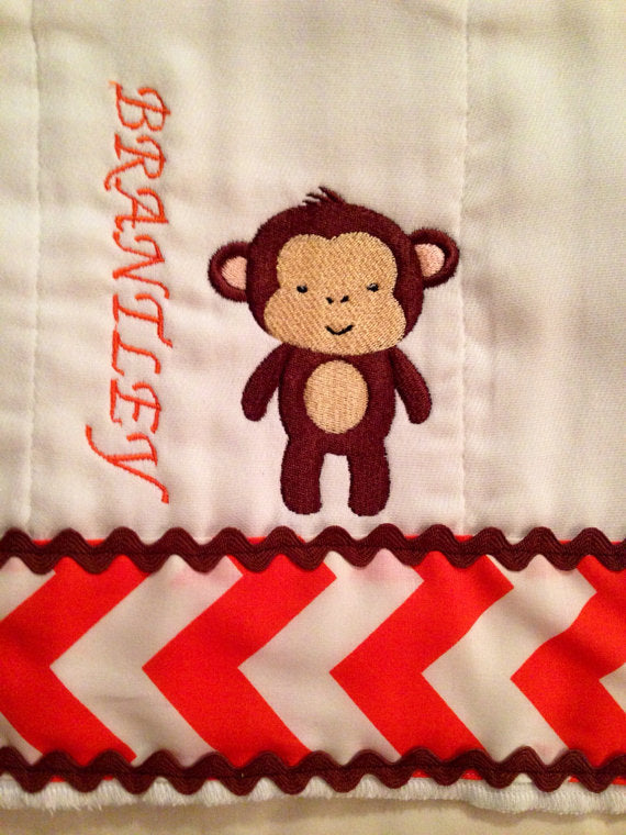 Instant Download Monkey African Animal Machine Embroidery Design