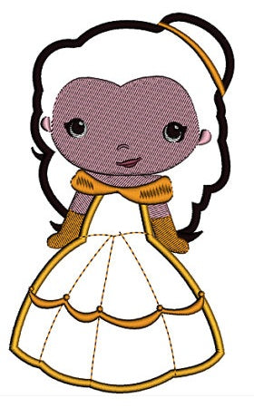 Instant Download Princess Belle's Little Sister Machine Embroidery Applique Design
