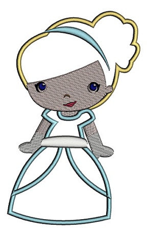 Instant Download Princess Cinderella's Little Sister Machine Embroidery Applique Design