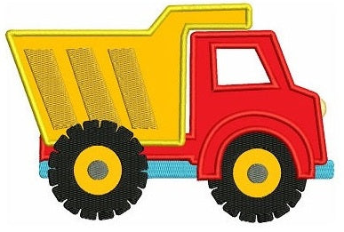 Dump Truck Applique Machine Embroidery Design Instant Download truck