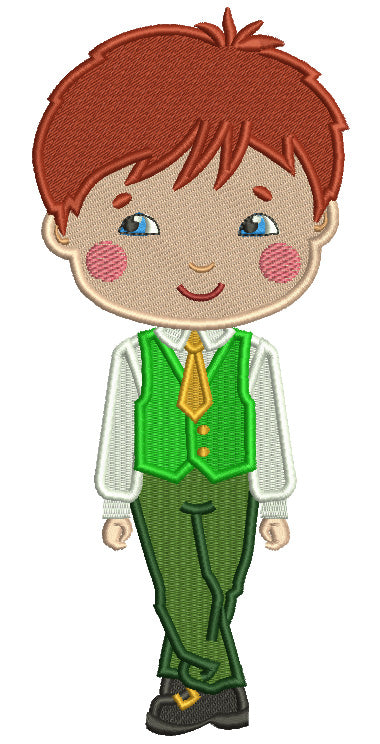 Irish Jig Riverdance Boy St. Patrick's Filled Machine Embroidery Design Digitized Pattern