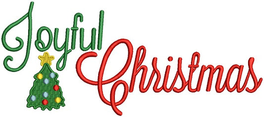 Joyful Christmas Filled Machine Embroidery Design Digitized Pattern