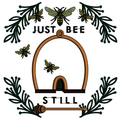 Just Bee Still Applique Machine Embroidery Design Digitized Pattern