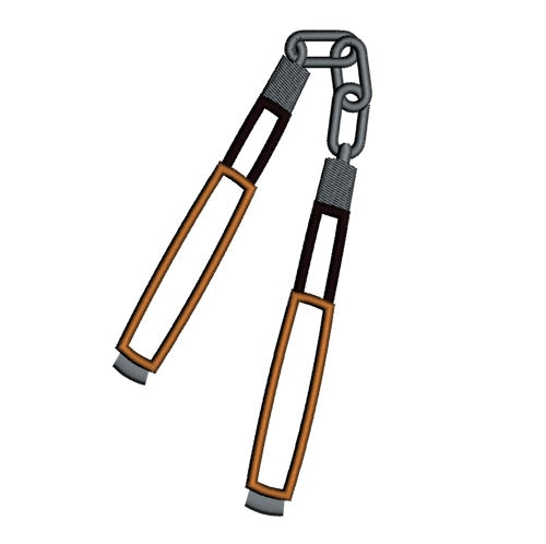 Karate Nunchucks Applique Machine Embroidery Digitized Design Pattern