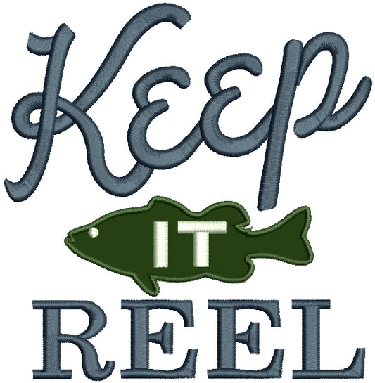 Keep It Reel Fish Applique Machine Embroidery Design Digitized Pattern