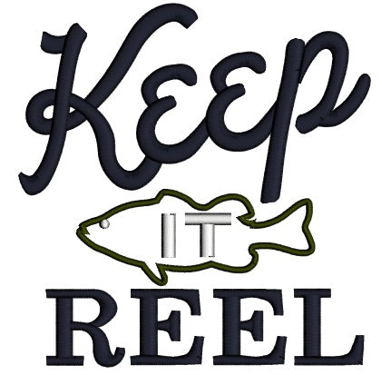 Keep It Reel Fish Applique Machine Embroidery Design Digitized Pattern
