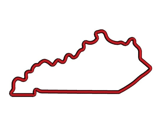 Kentucky Applique Machine Embroidery Digitized State Design Pattern