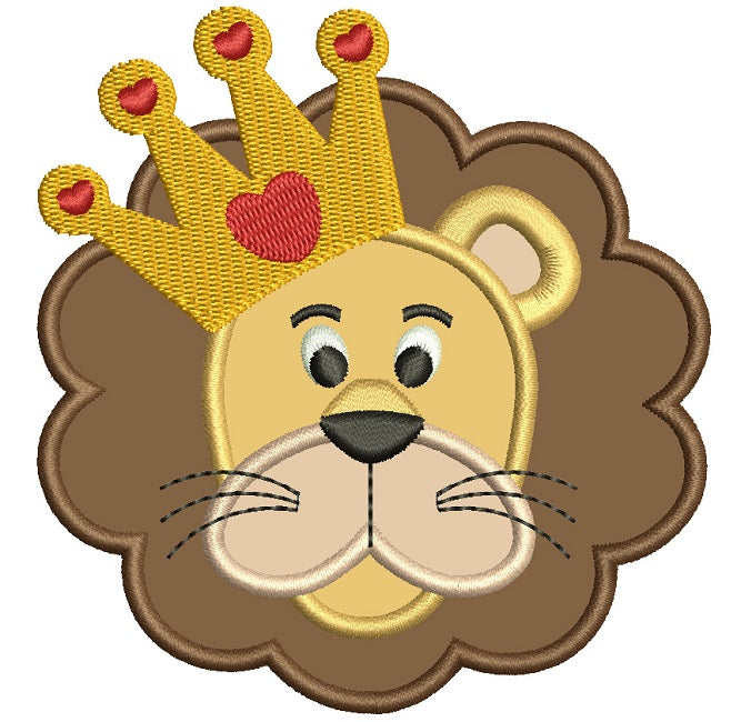 King Lion Applique Machine Embroidery Design Digitized Pattern