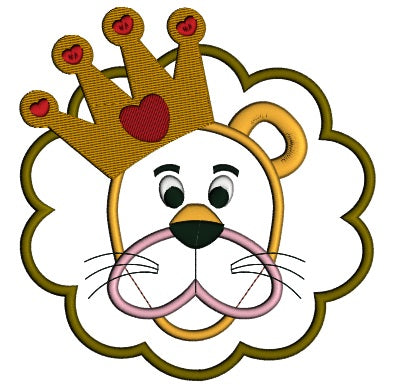 King Lion Applique Machine Embroidery Design Digitized Pattern