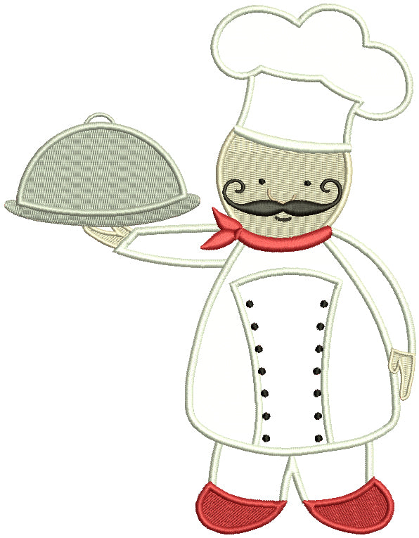 Kitchen Chef Applique Machine Embroidery Design Digitized Pattern