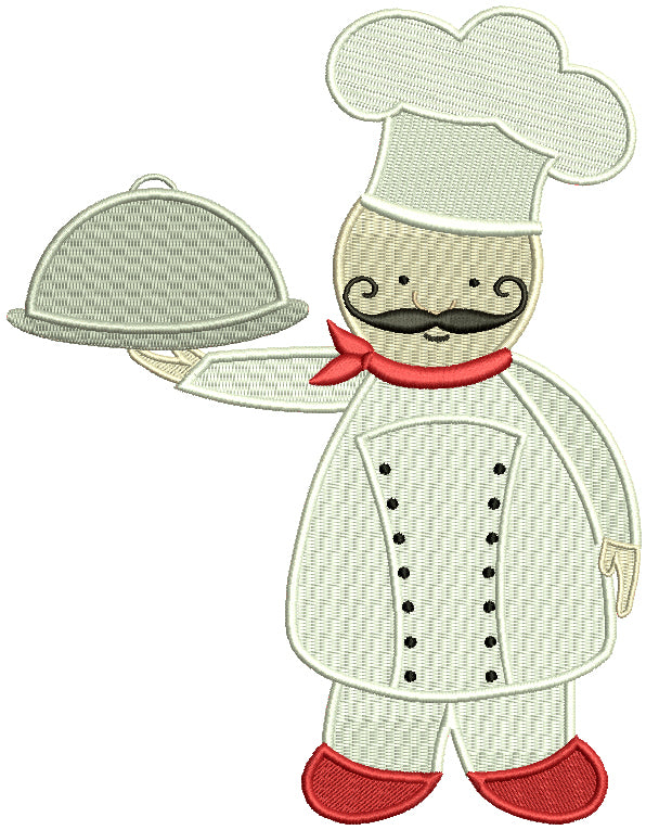 Kitchen Chef Filled Machine Embroidery Design Digitized Pattern