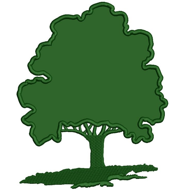 Large Oak Tree Applique Machine Embroidery Design Digitized Pattern