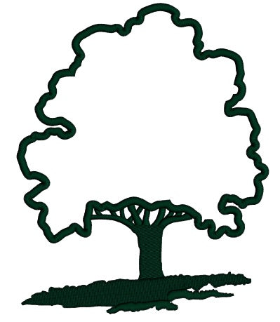 Large Oak Tree Applique Machine Embroidery Design Digitized Pattern