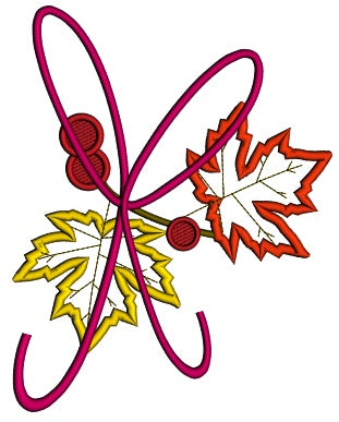 Leaves Tied in a Beautiful Knot Applique Machine Embroidery Digitized Design Pattern