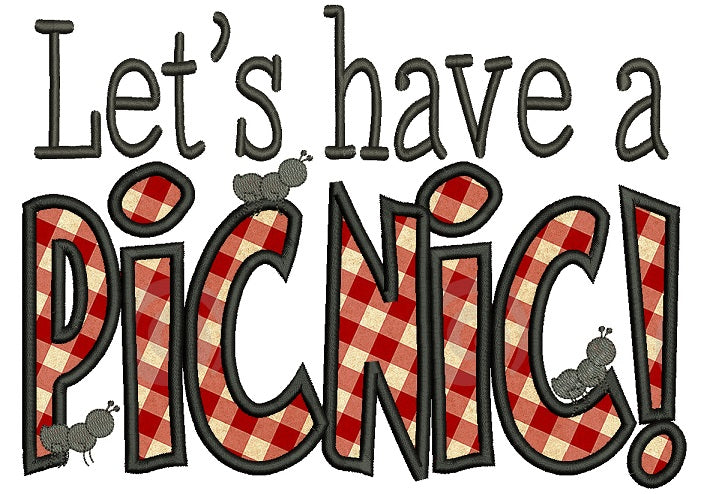 Lets Have a picnic Applique Machine Embroidery Digitized Design Pattern