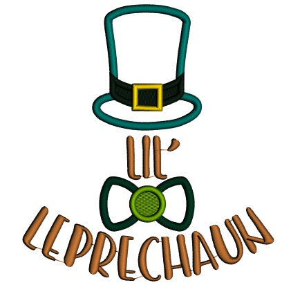 Lil Leprechaun Tall Hat Applique St. Patrick's Day Machine Embroidery Design Digitized Pattern