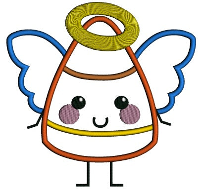 Little Angel Candy Corn Halloween Applique Machine Embroidery Digitized Design Pattern