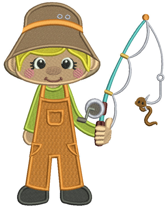 Little Boy Fisherman Filled Medical Embroidery Design Digitized Pattern