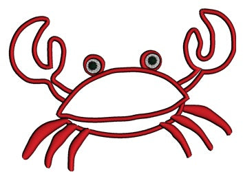 Little Crab Applique Marine Machine Embroidery Digitized Design Pattern - Instant Download - 4x4 , 5x7, and 6x10 -hoops