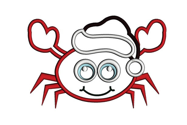 Little Crab Christmas Applique Machine Embroidery Digitized Design Pattern