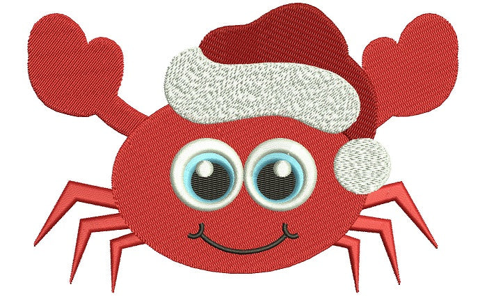 Little Crab Christmas Filled Machine Embroidery Digitized Design Pattern