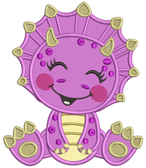 Little Dino Baby Applique Machine Embroidery Design Digitized Pattern