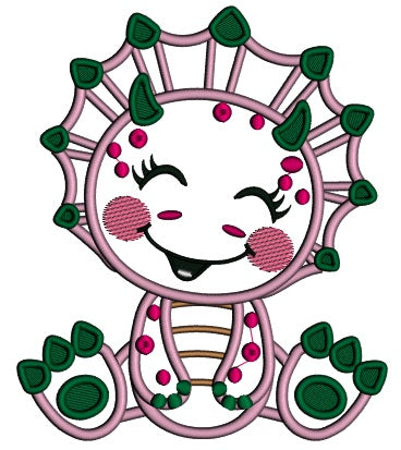 Little Dino Baby Applique Machine Embroidery Design Digitized Pattern