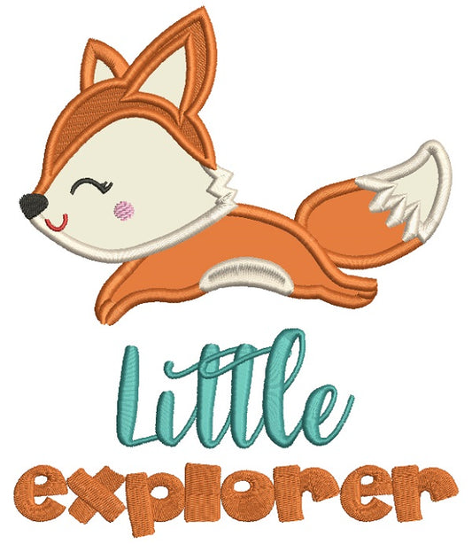 Little Explorer Fox Applique Machine Embroidery Design Digitized Pattern