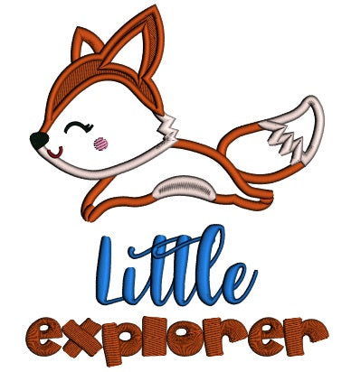 Little Explorer Fox Applique Machine Embroidery Design Digitized Pattern