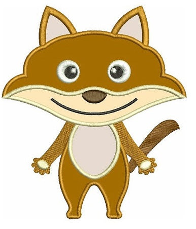 Little Fox Applique Machine Embroidery Digitized design pattern - Instant Download -4x4 , 5x7, and 6x10 hoops
