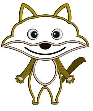 Little Fox Applique Machine Embroidery Digitized design pattern - Instant Download -4x4 , 5x7, and 6x10 hoops