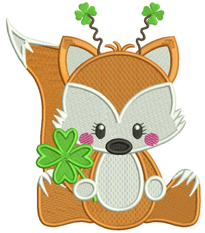 St. Patricks Day Fox Embroidery Designs