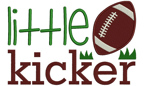 Little Kicker Football Filled Machine Embroidery Digitized Design Pattern