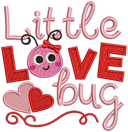 Little Love Bug Filled Machine Embroidery Design Digitized Pattern