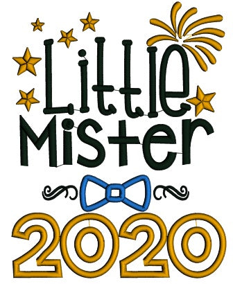 Little Mister 2000 New Year Applique Machine Embroidery Design Digitized Pattern