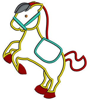 Little Pony Applique Machine Embroidery Digitized Pattern (Horse) - instant download - 4x4 , 5x7, and 6x10 -hoops