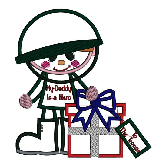 Little Soldier Christmas Applique Machine Embroidery Digitized Design Pattern