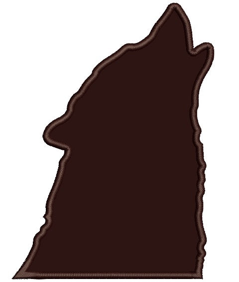 Lone Howling Wolf Applique Machine Embroidery Digitized Design Pattern