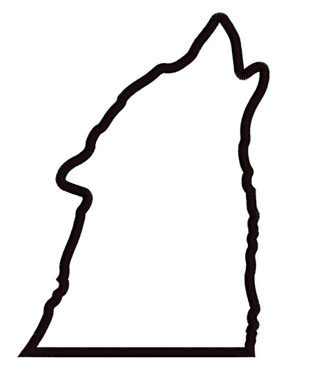 Lone Howling Wolf Applique Machine Embroidery Digitized Design Pattern