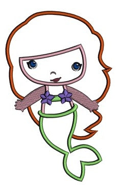 Looks Like Ariel Mermaid Princess Applique Digitized Machine Embroidery Design Digitized Pattern