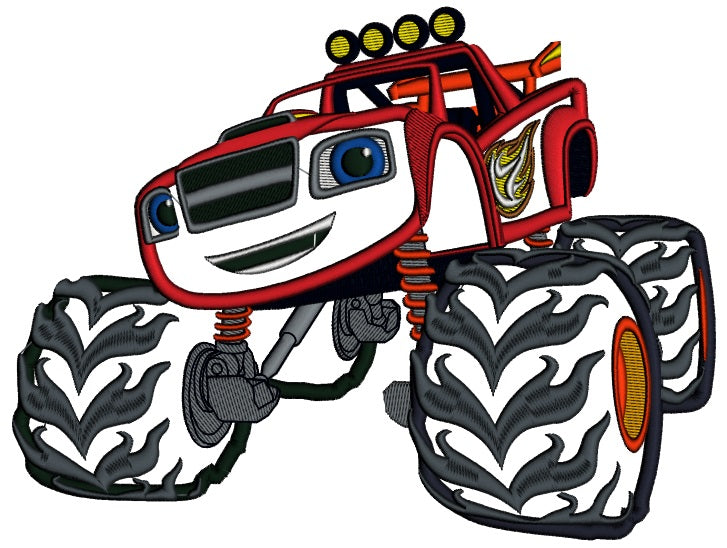 Looks Like Blaze Monster Truck Applique Machine Embroidery Design Digitized Pattern