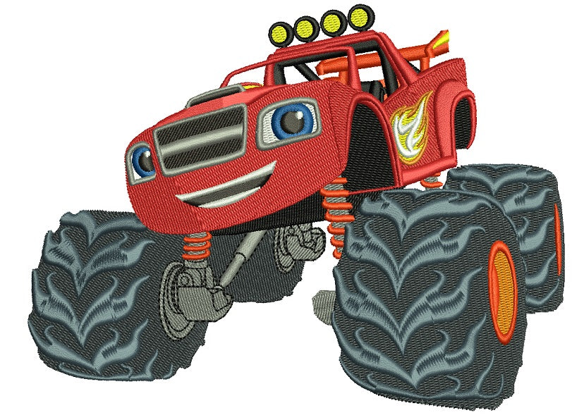 Looks Like Blaze Monster Truck Filled Machine Embroidery Design Digitized Pattern
