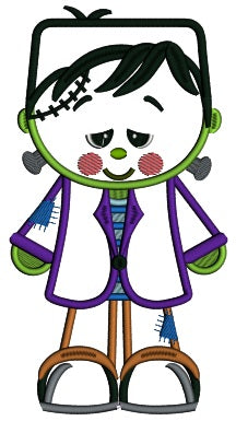 Looks Like Cute Frankenstein Monster Halloween Applique Machine Embroidery Digitized Design Pattern