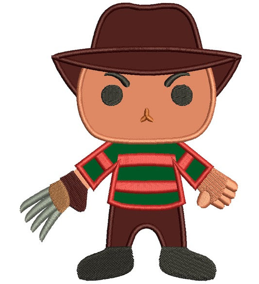 Looks Like Cute Freddy Krueger Horror Applique Machine Embroidery Digitized Design Pattern