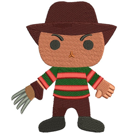 Looks Like Cute Freddy Krueger Horror Filled Machine Embroidery Digitized Design Pattern