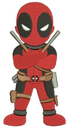Looks Like Deadpool Filled Machine Embroidery Digitized Design Pattern - Instant Download - 4x4 , 5x7, and 6x10 -hoops