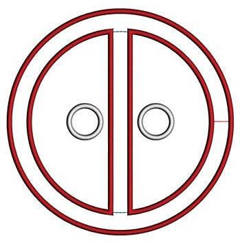 Looks Like Deadpool Symbol Applique Machine Embroidery Digitized Design Pattern - Instant Download - 4x4 , 5x7, and 6x10 -hoops