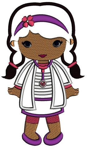 Looks Like Doc McStuffins Applique Girl Doctor Machine Embroidery Design Digitized Pattern