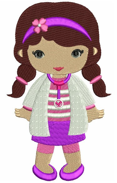 Looks Like Doc McStuffins Filled Girl Doctor Machine Embroidery Design Digitized Pattern